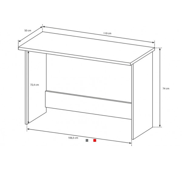 Γραφείο 04105-MR Φυσικό Δρυς 110x74x50