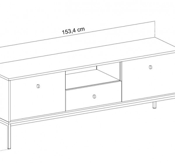 Έπιπλο τηλεόρασης Mono Μπεζ+Χρυσό 153x56x39cm