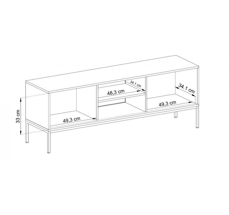 Έπιπλο τηλεόρασης Mono Μπεζ+Χρυσό 153x56x39cm