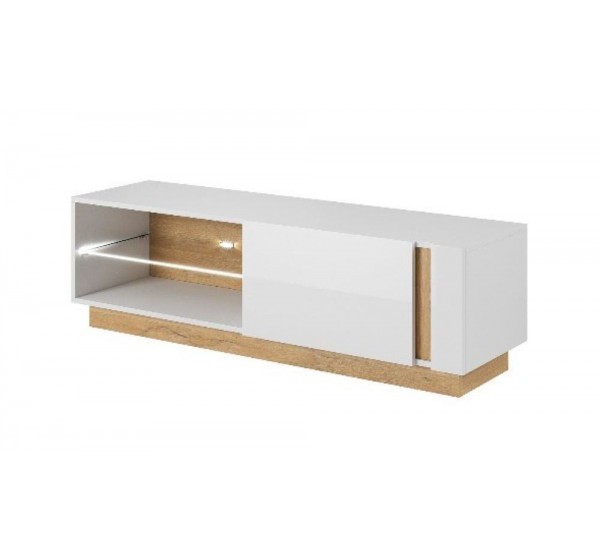 Έπιπλο τηλεόρασης Λευκό+Λευκό High Gloss+Grandson 138,1x45,5x40cm