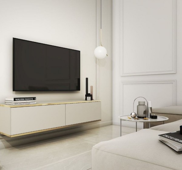 Κρεμαστό έπιπλο τηλεόρασης ORO Μπεζ 135x30x32cm