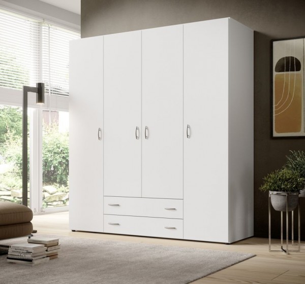 Ντουλάπα Α_Base λευκή με συρτάρια 160x177x52cm