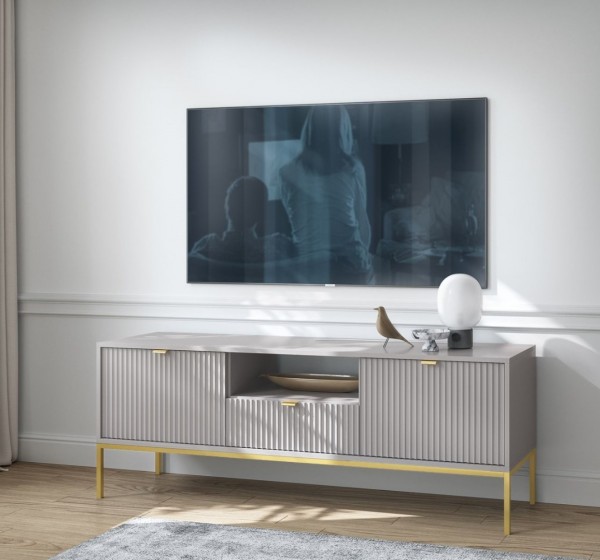 Έπιπλο τηλεόρασης Nova Γκρι+Χρυσό 154x39x56cm
