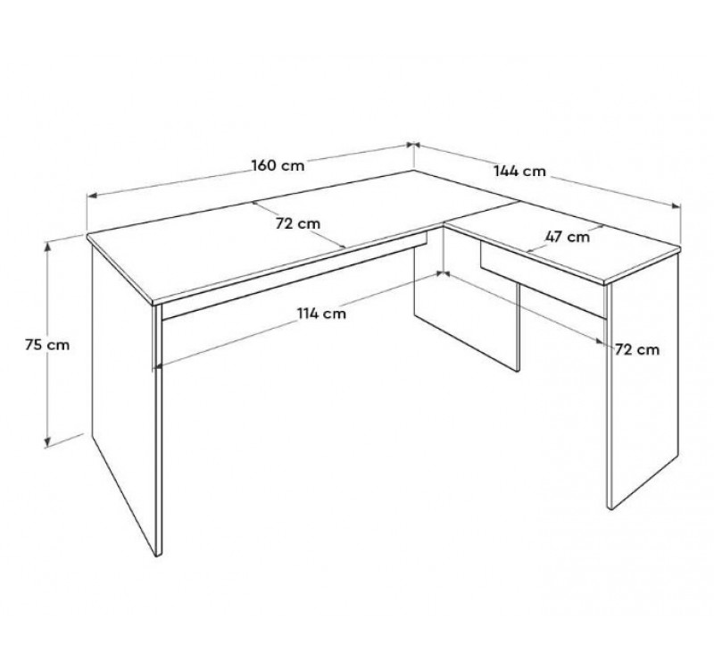 Γωνιακό γραφείο Rio Λευκό 160x75x144cm