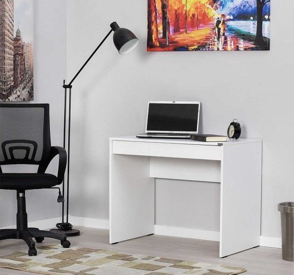 Γραφείο με Συρτάρι-Ματ Λάκα Λευκό 90x75x55cm