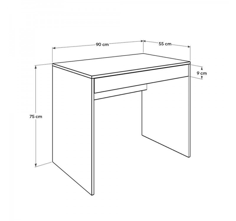 Γραφείο με Συρτάρι-Ματ Λάκα Λευκό 90x75x55cm