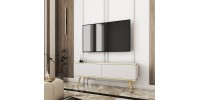 Έπιπλο τηλεόρασης ORO Λευκό+χρυσό 135x53x32cm