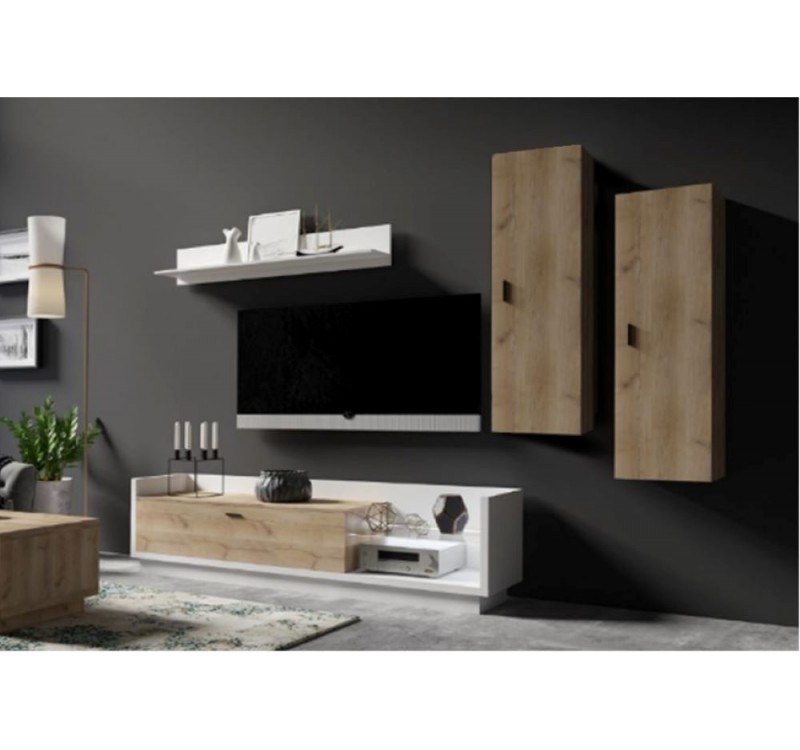 Σύνθεση Talina Λευκό+Kingstone Oak 270x175x48cm