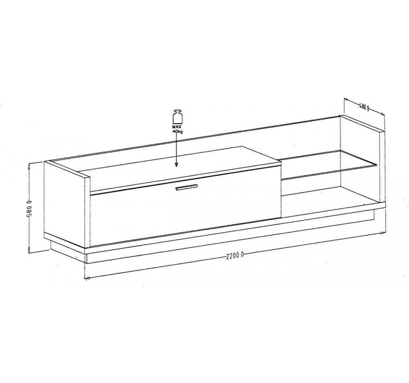 Σύνθεση Talina Λευκό+Kingstone Oak 270x175x48cm
