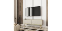 Έπιπλο τηλεόρασης ORO Μπεζ+Χρυσό 135x53x32cm