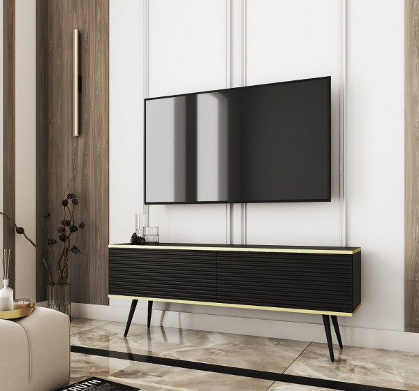 Έπιπλο τηλεόρασης ORO_MDF Ανθρακί 135x53x32cm