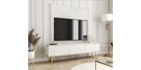 Έπιπλο τηλεόρασης Oro MDF Λευκό+χρυσό 175x53x32cm