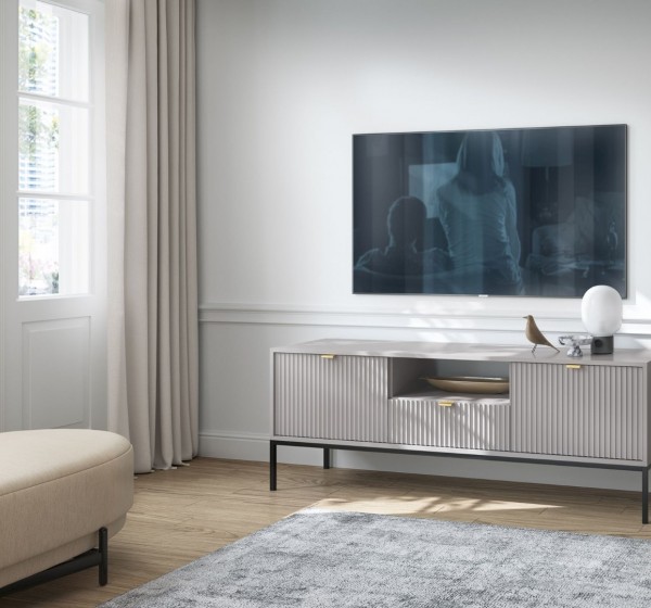 Έπιπλο τηλεόρασης Nova Γκρι+Μαύρο 154x39x56cm