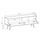 Έπιπλο τηλεόρασης ORO_MDF γκρι+χρυσό 135x53x32cm