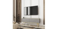 Έπιπλο τηλεόρασης ORO_MDF γκρι+χρυσό 135x53x32cm
