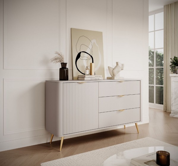 Μπουφές με συρτάρια Lante μπεζ 138x81x38cm