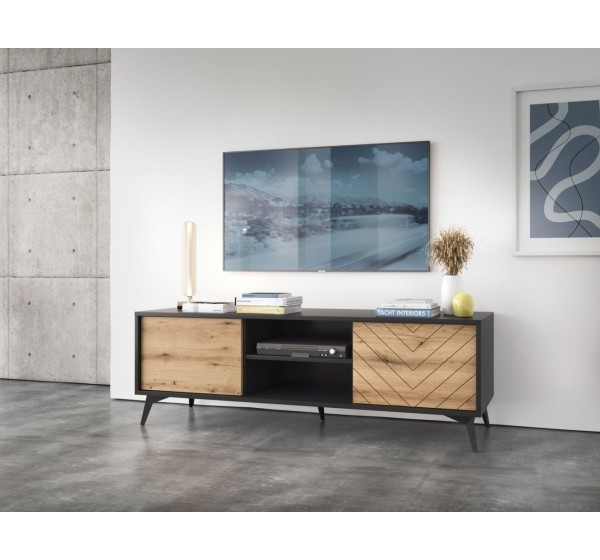 Έπιπλο τηλεόρασης Diamond Ανθρακί+Evoke 154x50x39cm