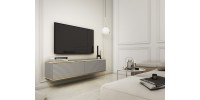 Κρεμαστό έπιπλο τηλεόρασης ORO_MDF Γκρι 135x30x32cm