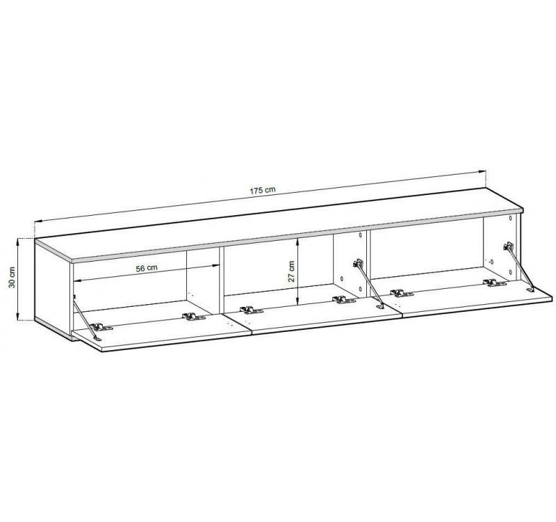Κρεμαστό έπιπλο τηλεόρασης ORO_MDF γκρι 175x30x32cm