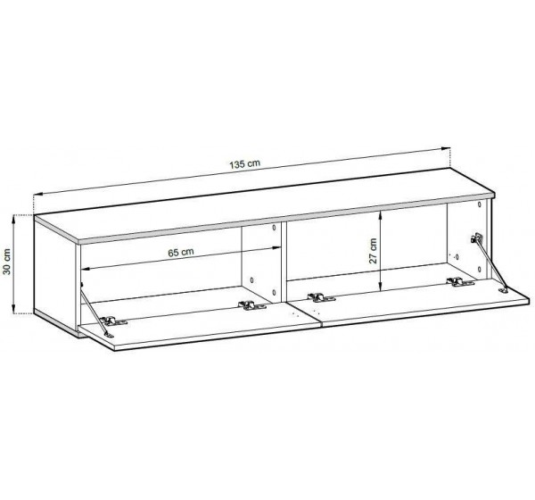 Κρεμαστό έπιπλο τηλεόρασης ORO_MDF Γκρι 135x30x32cm