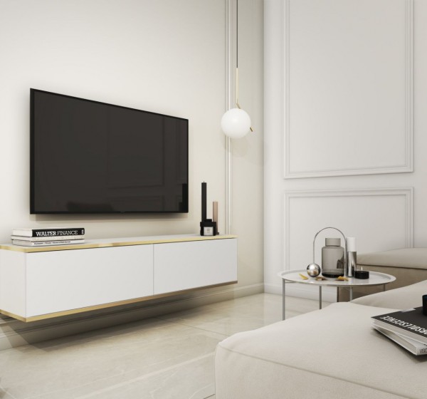 Κρεμαστό έπιπλο τηλεόρασης ORO λευκό 135x30x32cm