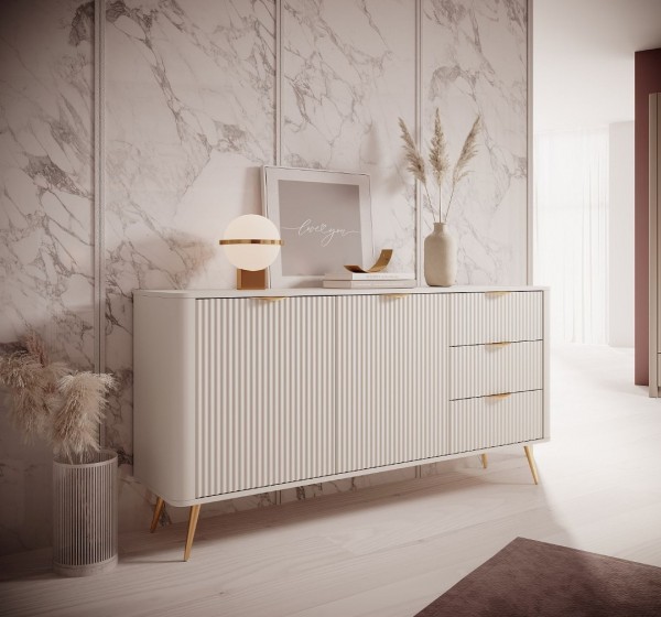 Μπουφές με συρτάρια Lante μπεζ 163x81x38cm