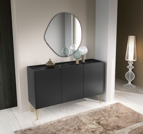 Μπουφές Harmony ανθρακί+Μάρμαρο 144x37x83cm