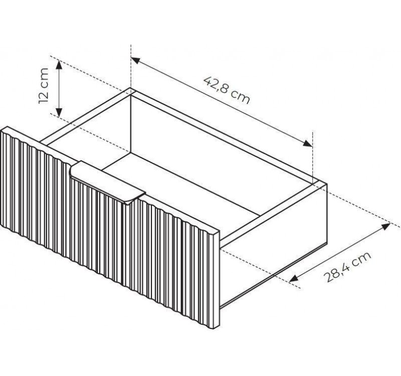 Μπουφές με συρτάρια Lante Ανθρακί 163x81x38cm