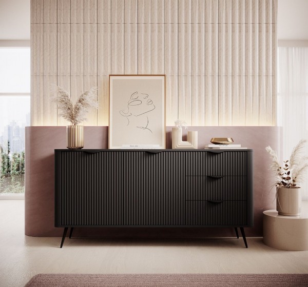 Μπουφές με συρτάρια Lante Ανθρακί 163x81x38cm