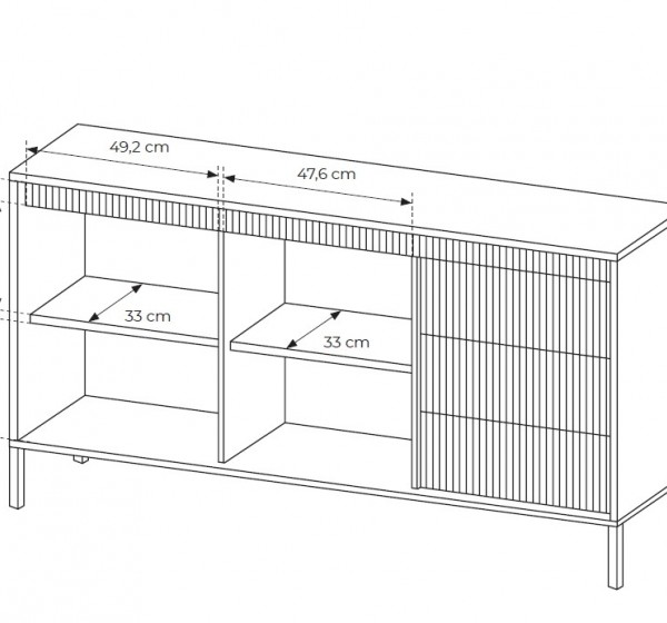 Μπουφές με συρτάρια Senso Ανθρακί 153x81x40cm