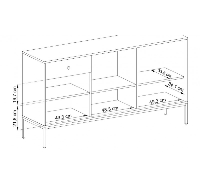 Μπουφές Mono χρώμα μπλε+χρυσό 153,4x83,2x39cm