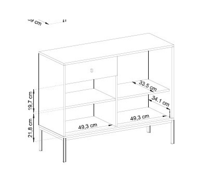 Μπουφές Mono χρώμα Μπεζ+Χρυσό 103x83x39cm