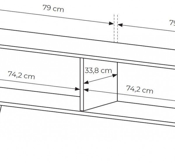 Έπιπλο τηλεόρασης Lante Ανθρακί 163x51x38cm