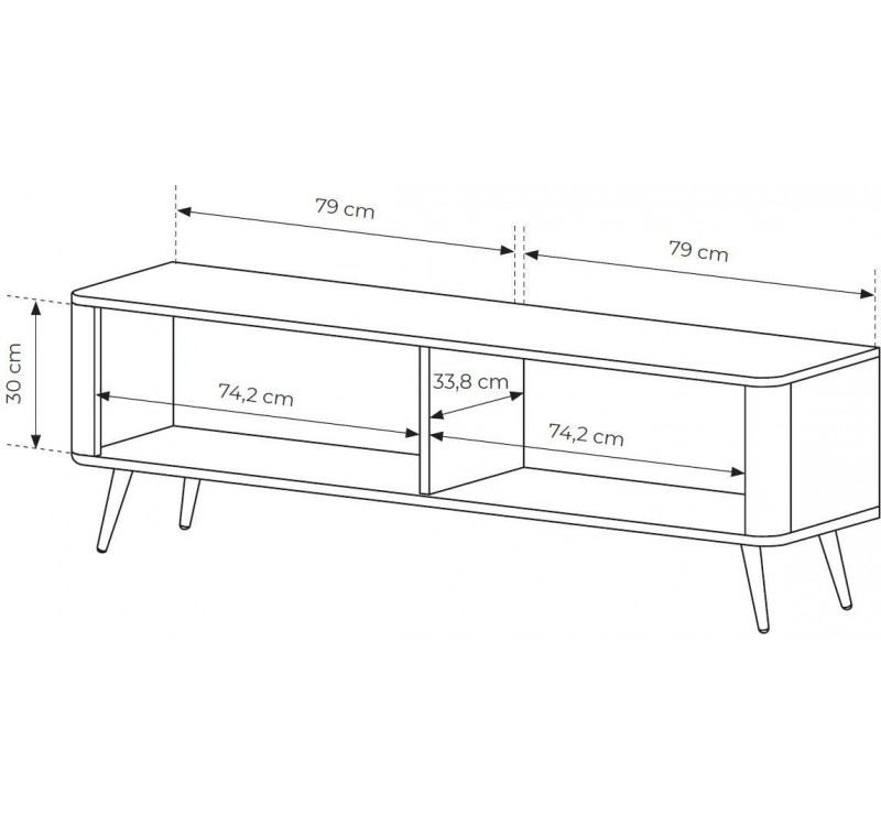 Έπιπλο τηλεόρασης Lante Ανθρακί 163x51x38cm