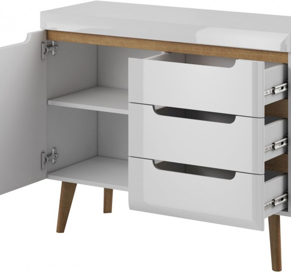 Μπουφές Nordi Λευκό+Higloss λευκό+Riviera 107x83x40cm