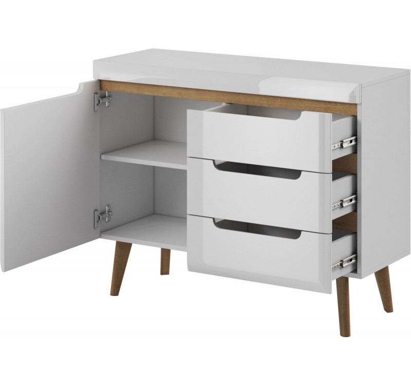 Μπουφές Nordi Λευκό+Higloss λευκό+Riviera 107x83x40cm