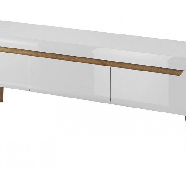Έπιπλο τηλεόρασης Nordi Λευκό+Higloss λευκό+Riviera 160x50x40cm