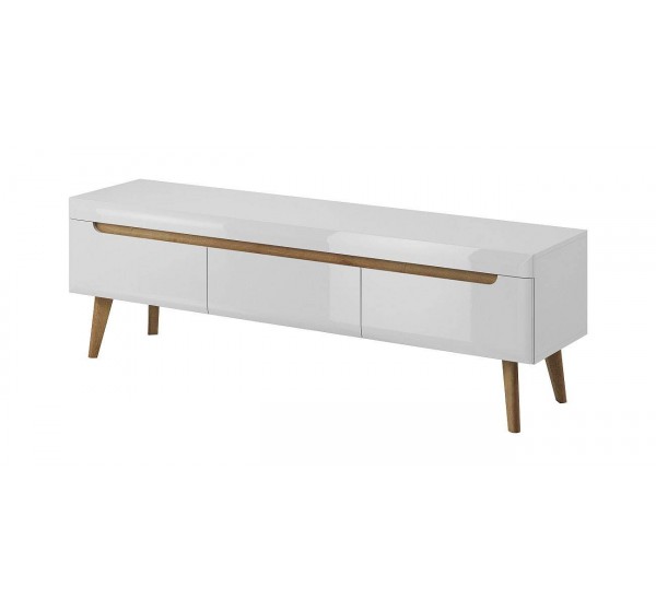 Έπιπλο τηλεόρασης Nordi Λευκό+Higloss λευκό+Riviera 160x50x40cm