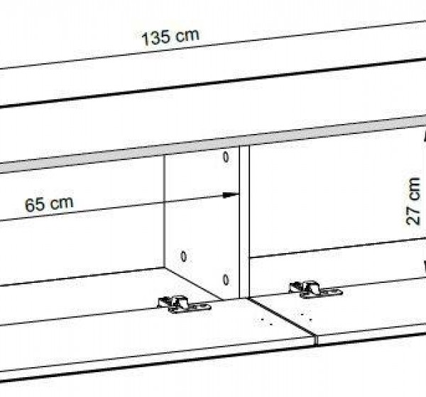 Κρεμαστό έπιπλο τηλεόρασης ORO_MDF Λευκό 135x30x32cm