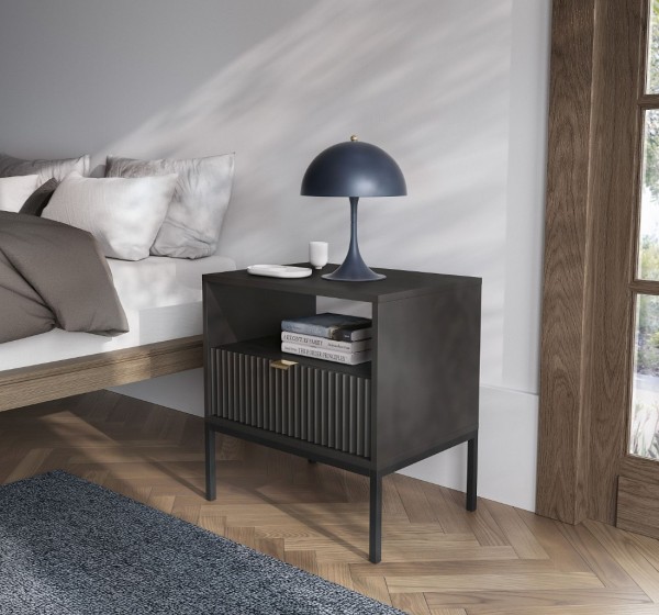 Κομοδίνο Nova Ανθρακί 54x56x39cm