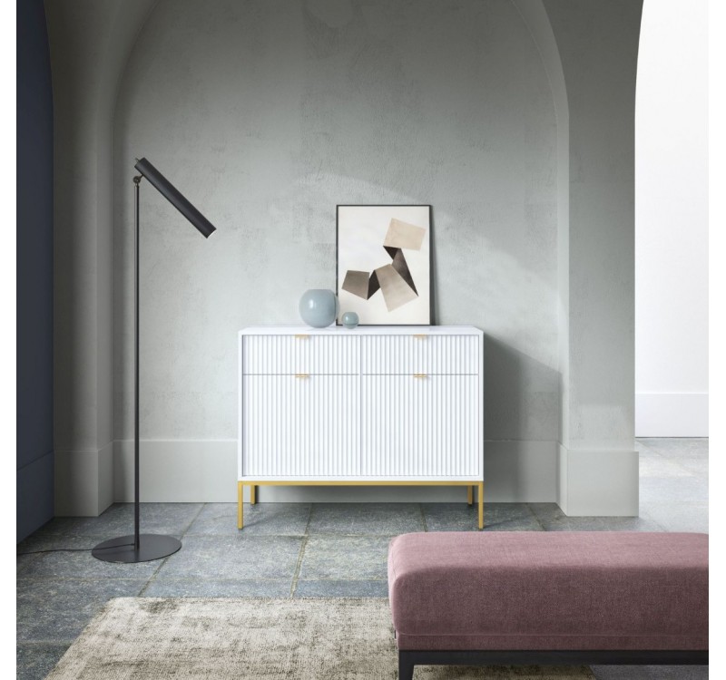 Μπουφές Nova Λευκό+χρυσό 104x39x83cm