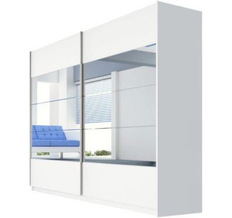 Ντουλάπα Karen λευκή 215x210x60cm