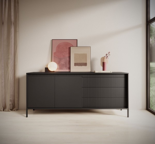 Μπουφές με συρτάρια Senso Ανθρακί 187x81x40cm