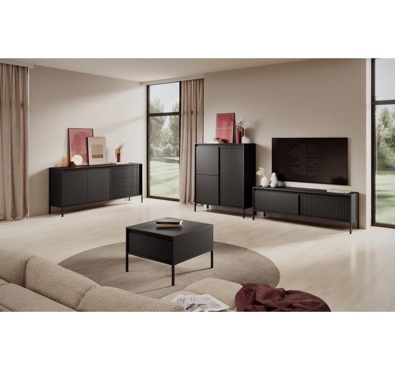 Μπουφές με συρτάρια Senso Ανθρακί 187x81x40cm