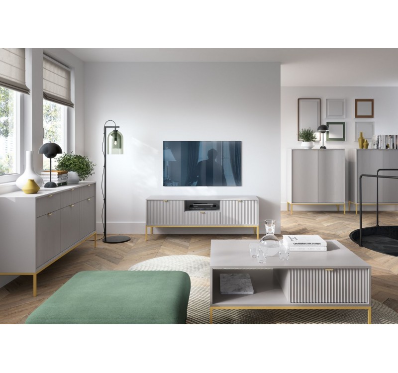 Τραπεζάκι Nova Γκρι+χρυσό 104x68x46cm