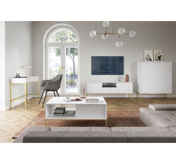 Τραπεζάκι Nova Λευκό+χρυσό 104x68x46cm