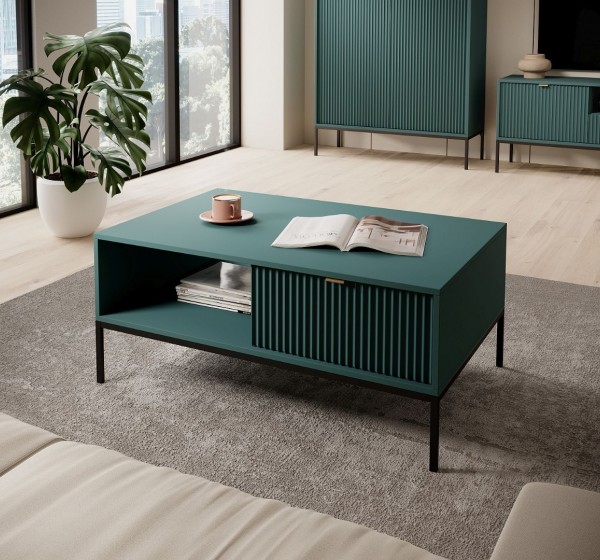 Τραπεζάκι Nova Πράσινo+μαύρο 104x68x46cm