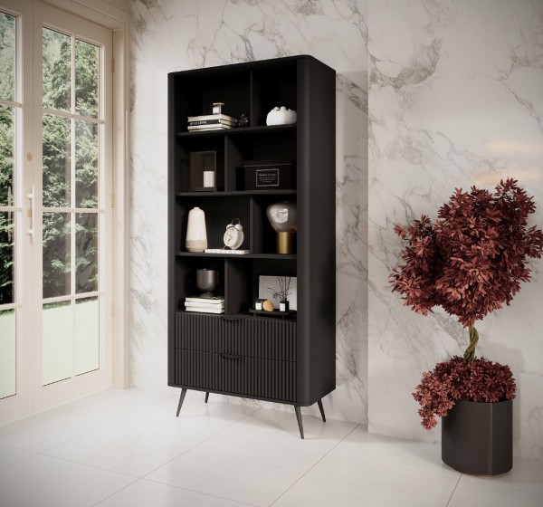 Βιβλιοθήκη Lante ανθρακί 194x89x38cm