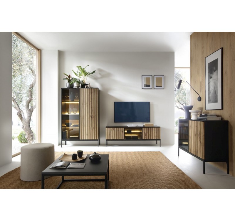 Βιτρίνα Sento ανθρακί 104x39x166cm