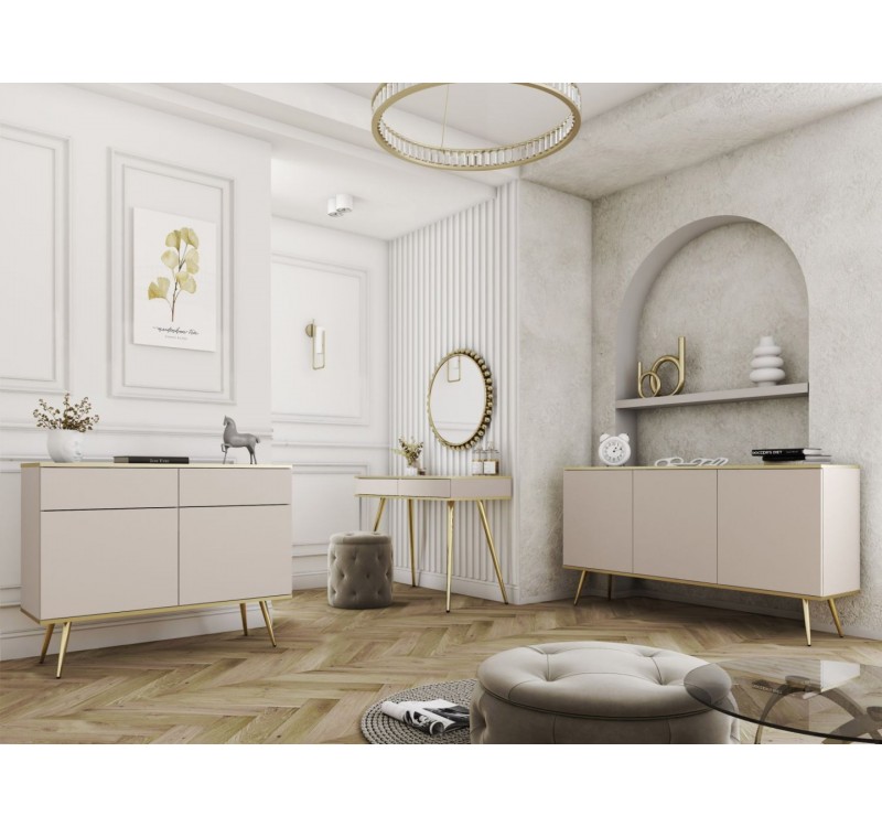 Μπουφές Oro Μπεζ+χρυσό 160x85x39cm